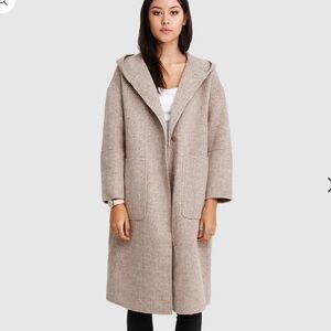 Belle & Bloom Walk This Way Wool Blend Oversized Coat in Beige size L